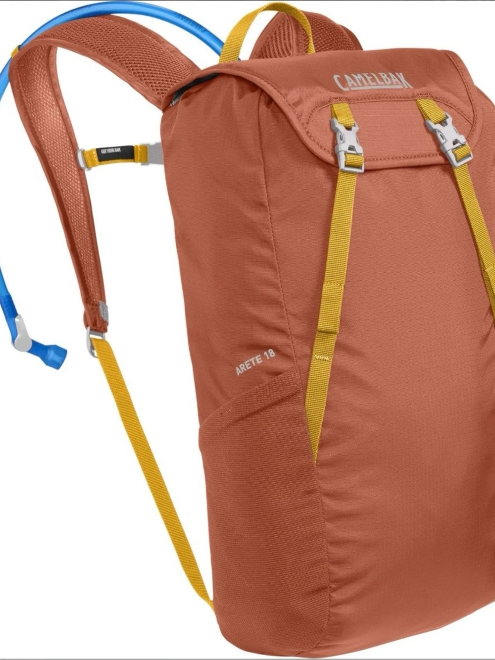 CamelBak Arete 18 Hydration Backpack in Rust with Yellow Accents